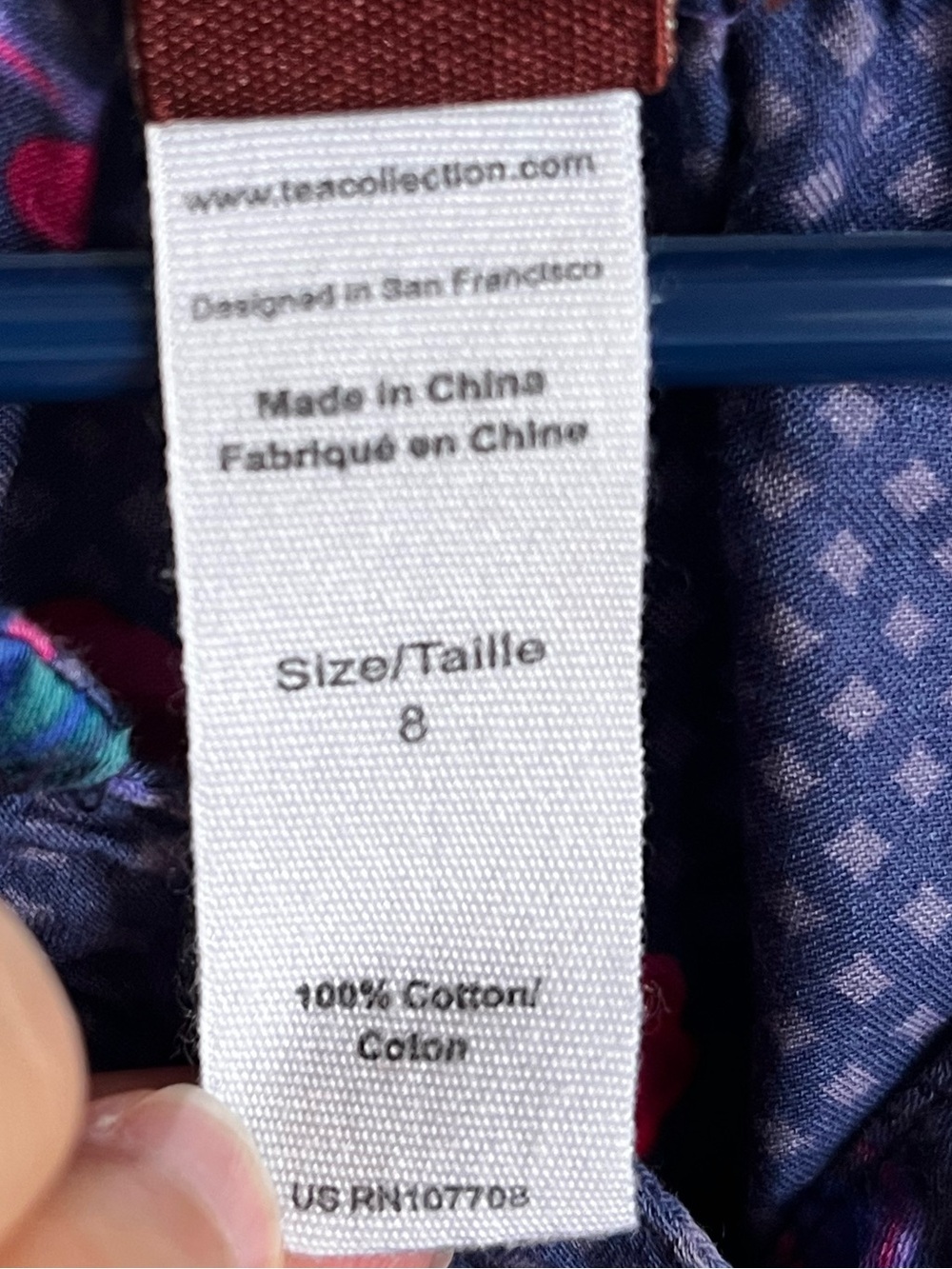Tea Collection Floral Tunic Top Rose Gathered Drop Waist Size 8 - Picture 4 of 9